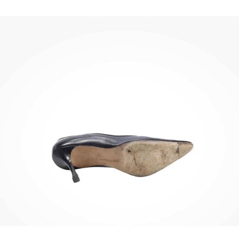 Vintage Manolo Blahnik Womens Leather Pointed Toe Heels Black Size 9 - Picture 3 of 4